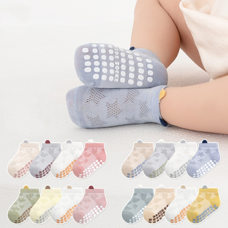 Unisex Baby Socks Non Slip - 4 Pasang/Lot Kaus Kaki Anak Laki-laki