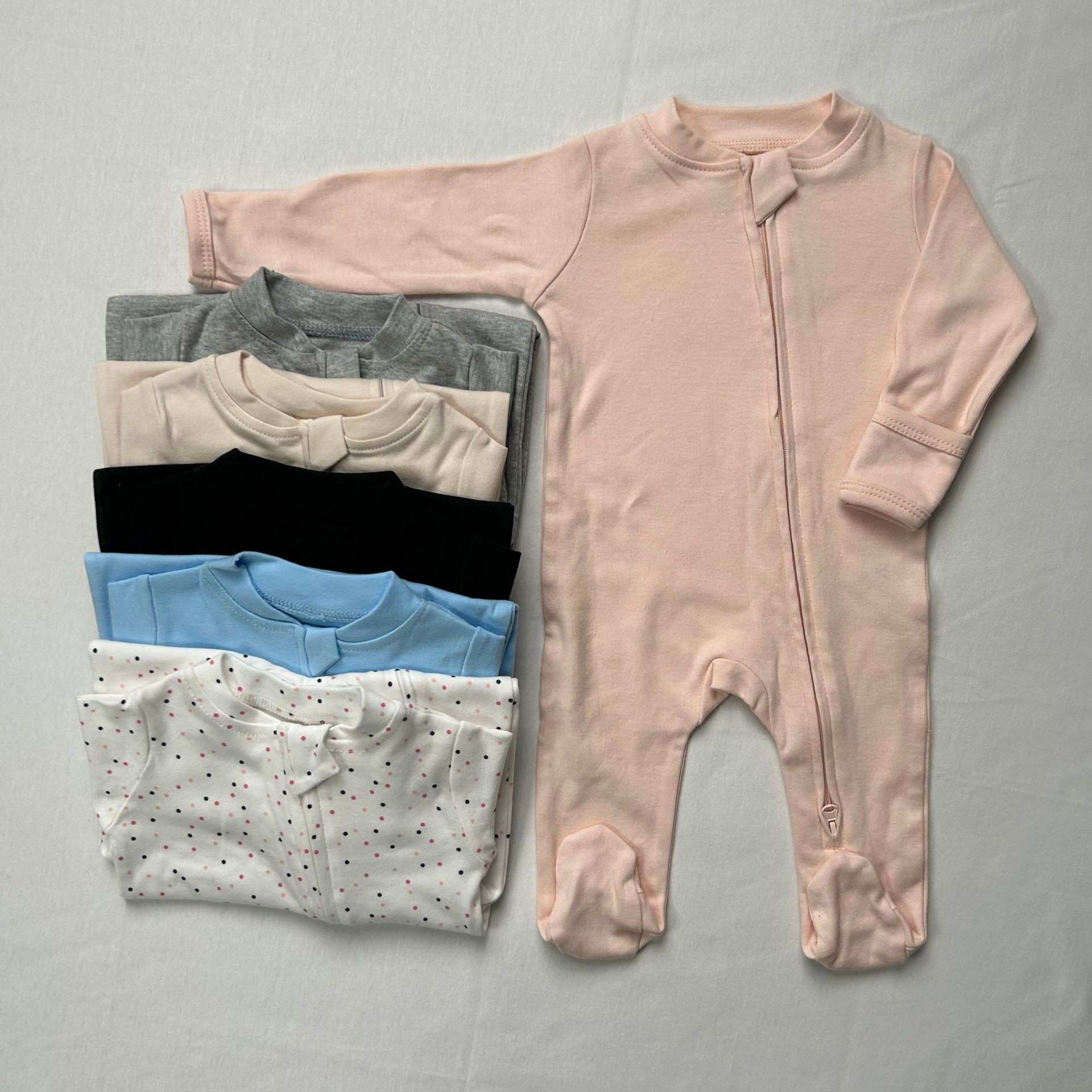 Cotton Baby Onesies Zipper - Baju Bayi Model Romper Segitiga, Bahan