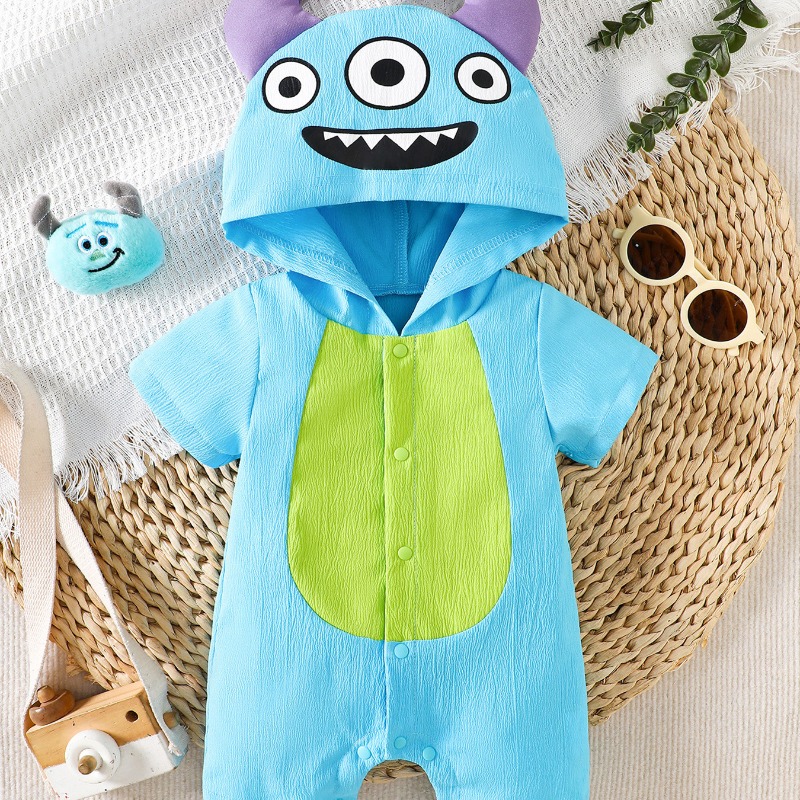 Romper Bayi Baru Lahir Motif M - Cotton Baby Onesies Zipper ulasan dan harga