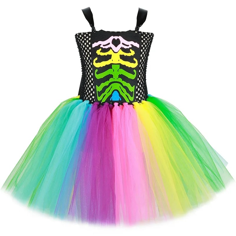 Gaun Tutu Pelangi Berhias Tula - Toddler Girl Tulle Party Dress ulasan dan harga