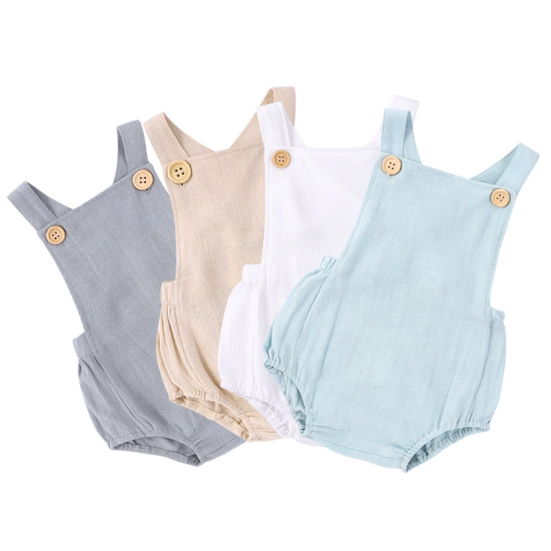 Romper Jumpsuit Overall Bayi B - Baby Summer Linen Sleeveless Jumpsuit ulasan dan harga